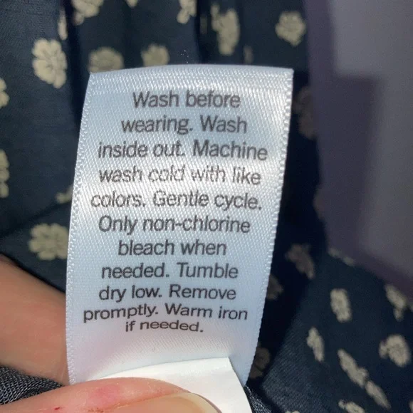 Sonoma peasant maxi length grey and floral print button down dress - Picture 9 of 10